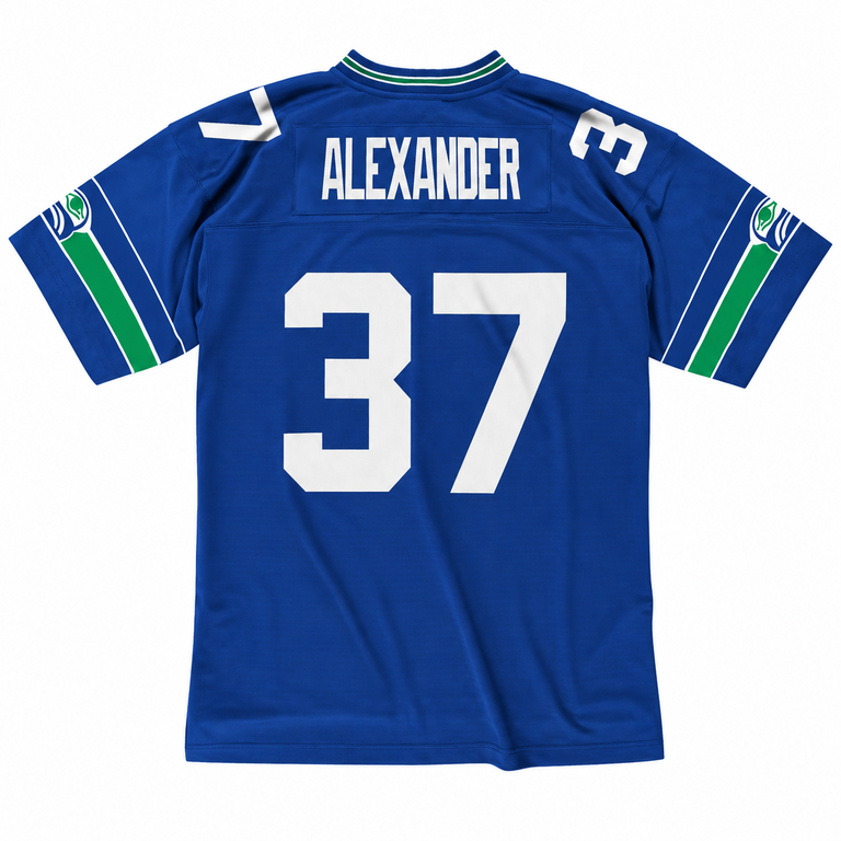 Seattle Seahawks 2000 Shaun Alexander #37 Mitchell and Ness Royal Blue Jersey