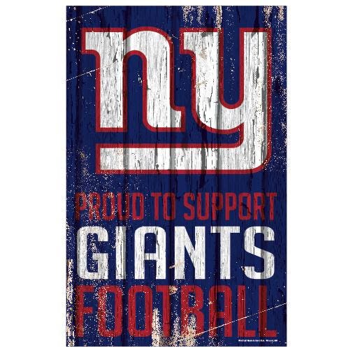 New York Giants Proud to Support Wooden Sign 11x17"