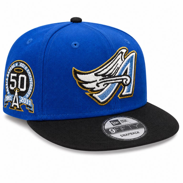 Anaheim Angels New Era 9FIFTY 50th Anniversary Royal/Black Snapback Hat