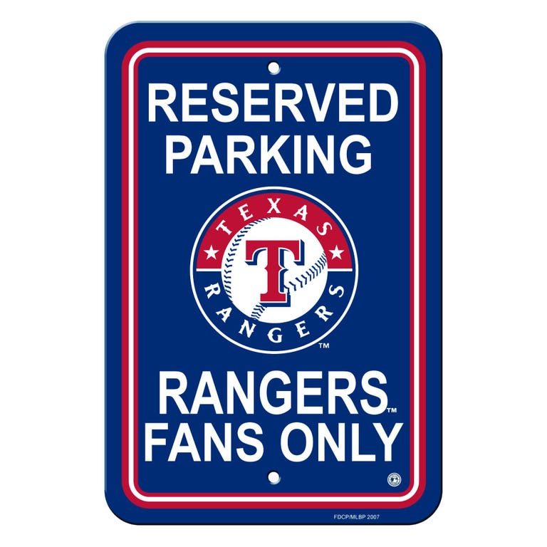 Texas Rangers Sign Reserved Parking Sign 12x18"