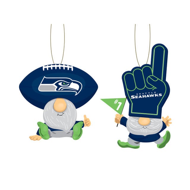 Seattle Seahawks Gnome Fan Ornaments 2 pack