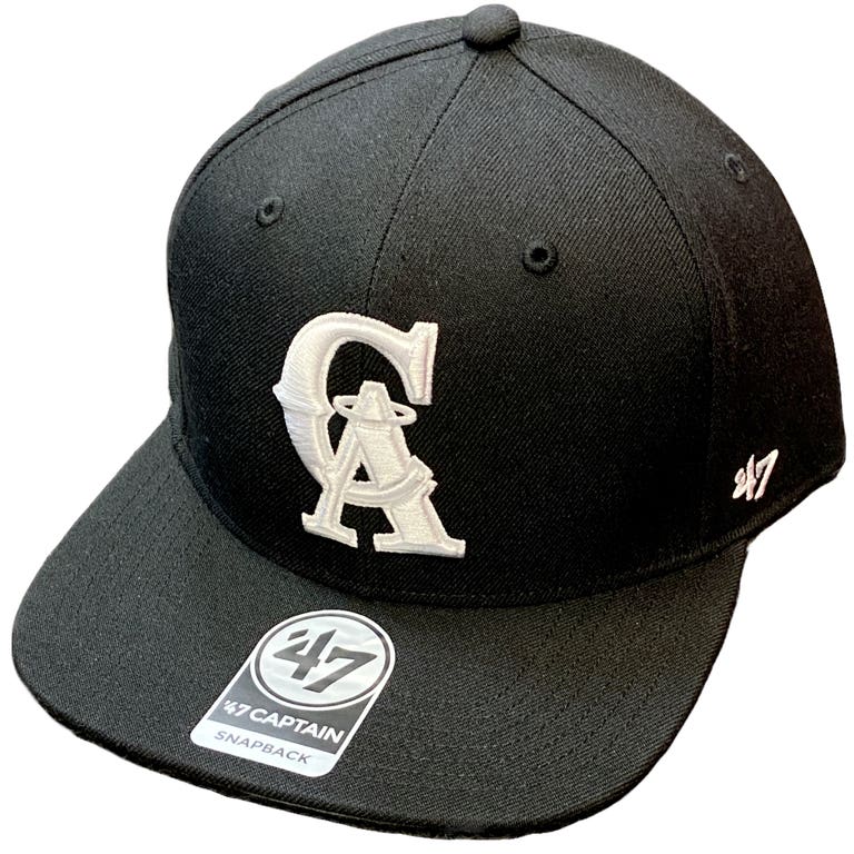 California Angels 1993 Black and White Cooperstown '47Brand Snapback Hat