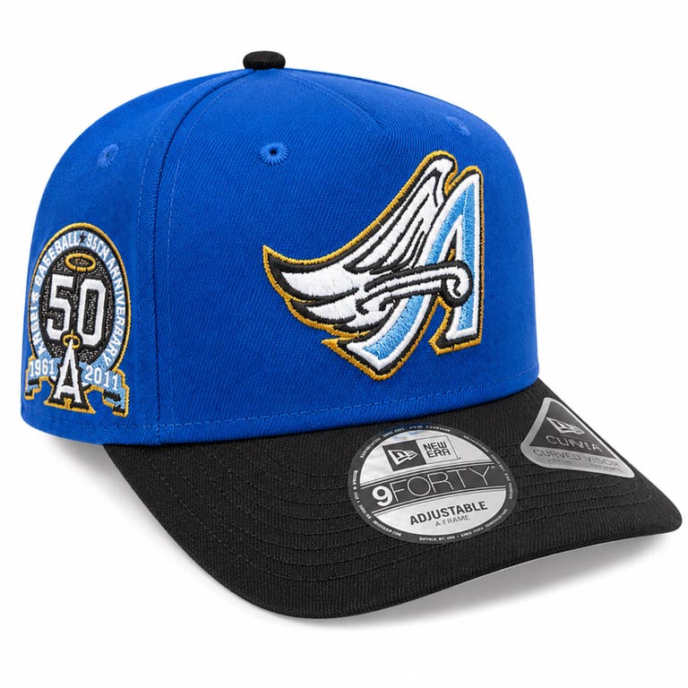 Anaheim Angels New Era 9FORTY 50th Anniversary Royal/Black Snapback Hat