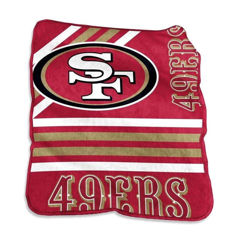 San Francisco 49ers Team Stripe Raschel Throw Blanket 50x60"