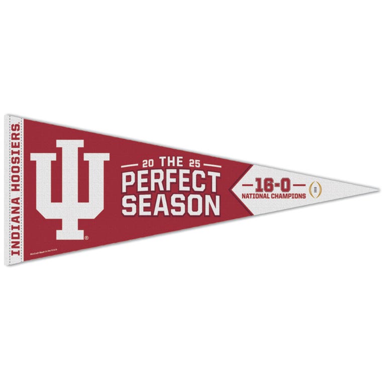 Indiana Hoosiers 2025 National Champions Perfect Season Premium Pennant 12x30"