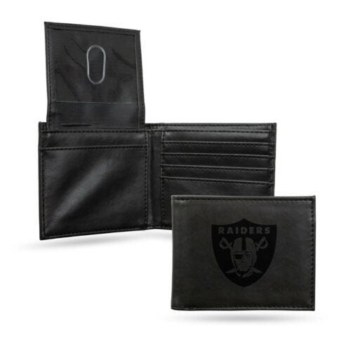 Las Vegas Raiders Black Laser Engraved Leather Wallet