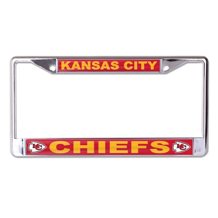 Kansas City Chiefs Chrome License Plate Frame with Acrylic Inserts