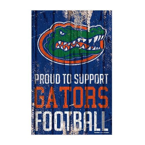 Florida Gators Proud to Support Wooden Sign 11x17"