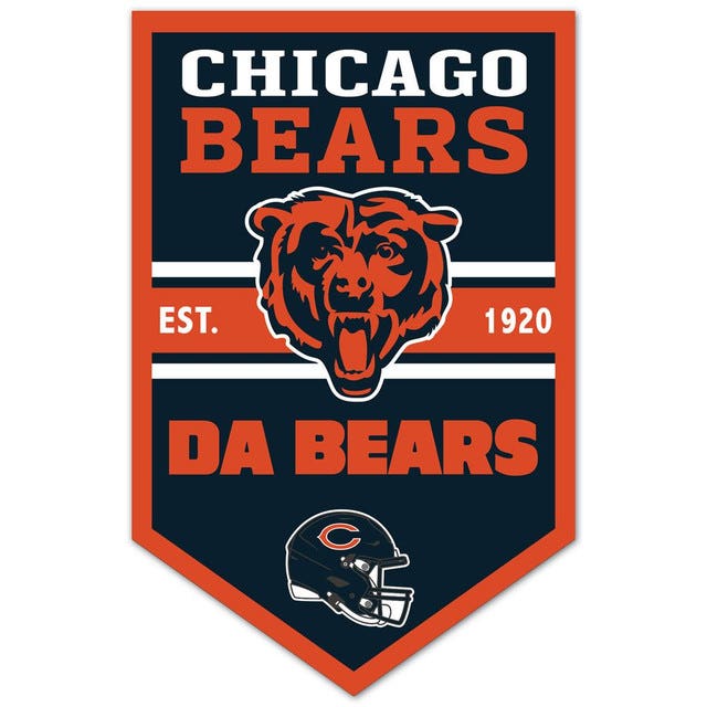 Chicago Bears Chevron Wood Banner Sign 11x17"