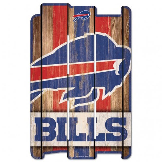 Buffalo Bills Wood Fence Plank Sign 11x17"