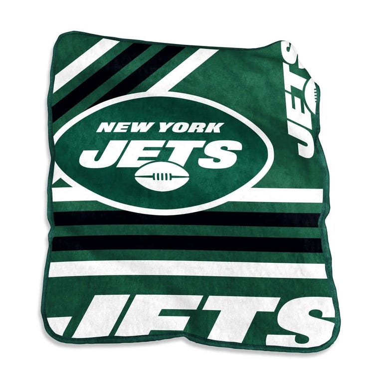 New York Jets Team Stripe Raschel Throw Blanket 50x60"