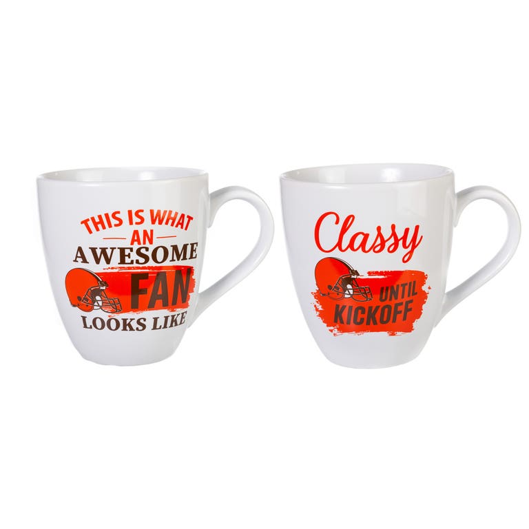 Cleveland Browns Ceramic Coffee Mug Set with Box 17oz Each