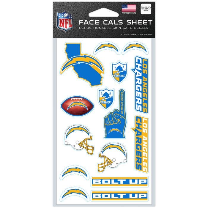 Los Angeles Chargers Face Cals Sheet