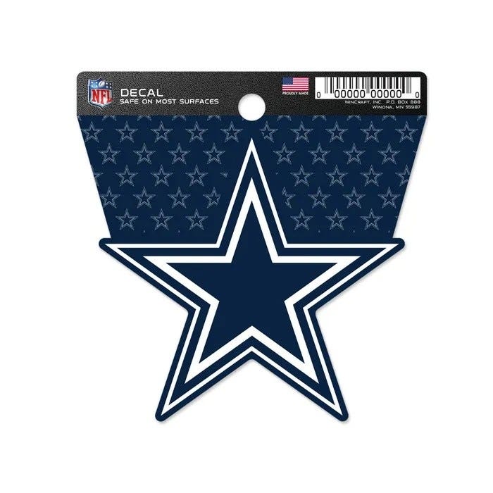 Dallas Cowboys Clean Cut Decal 3x4"
