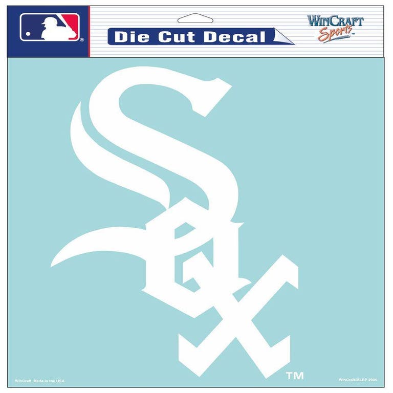 Chicago White Sox White Perfect Cut Decal 8x8"