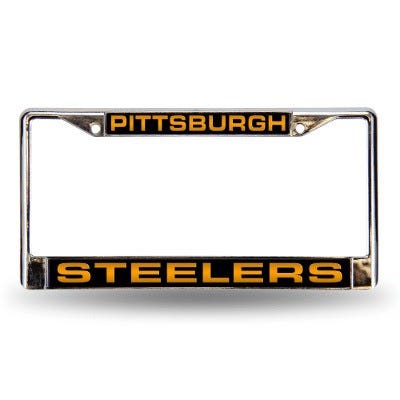 Pittsburgh Steelers Black Laser Chrome License Plate Frame
