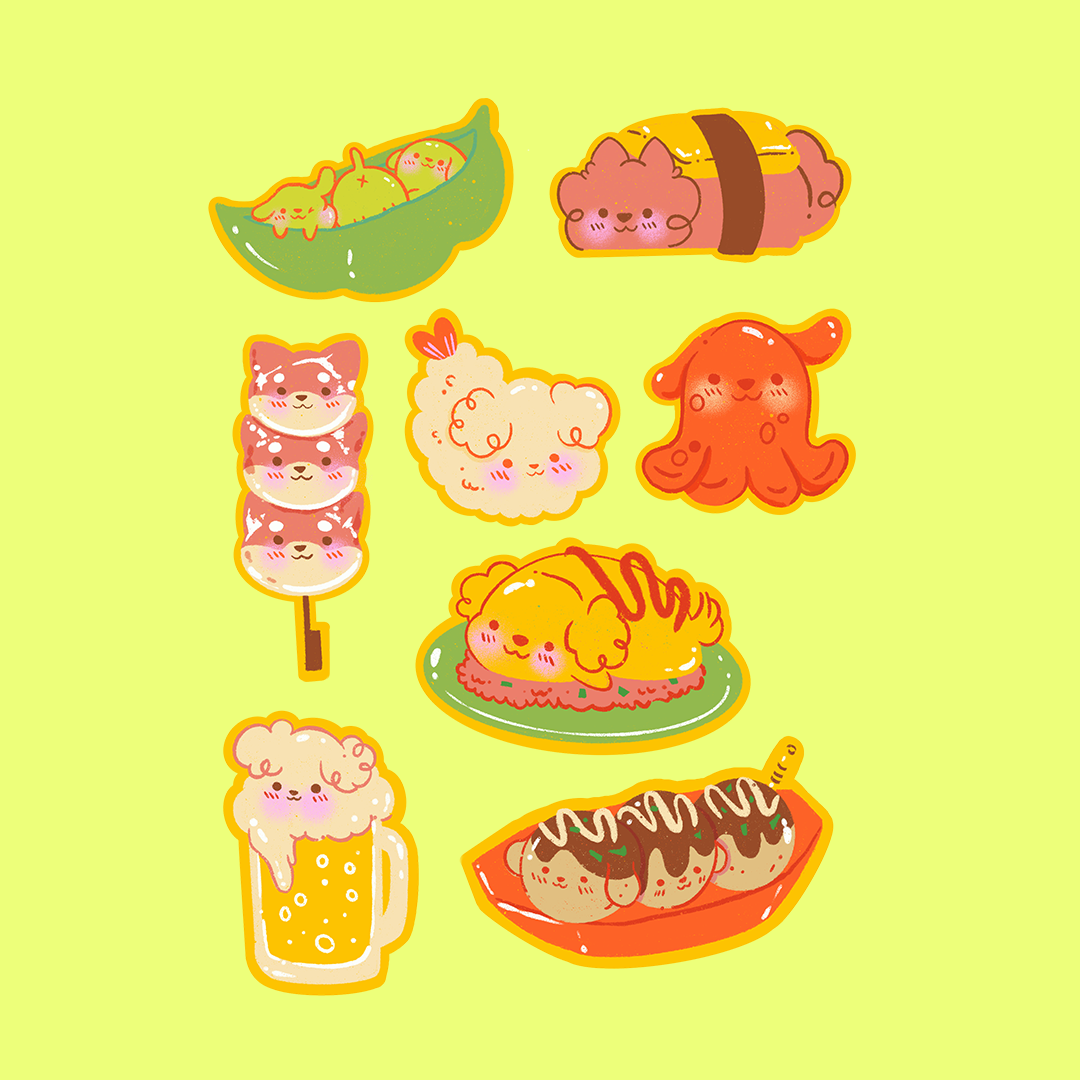 Doggo Izakaya Sticker Sheet