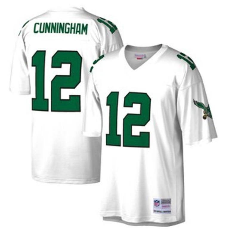 Philadelphia Eagles 1990 Randall Cunningham #12 Mitchell and Ness White Jersey