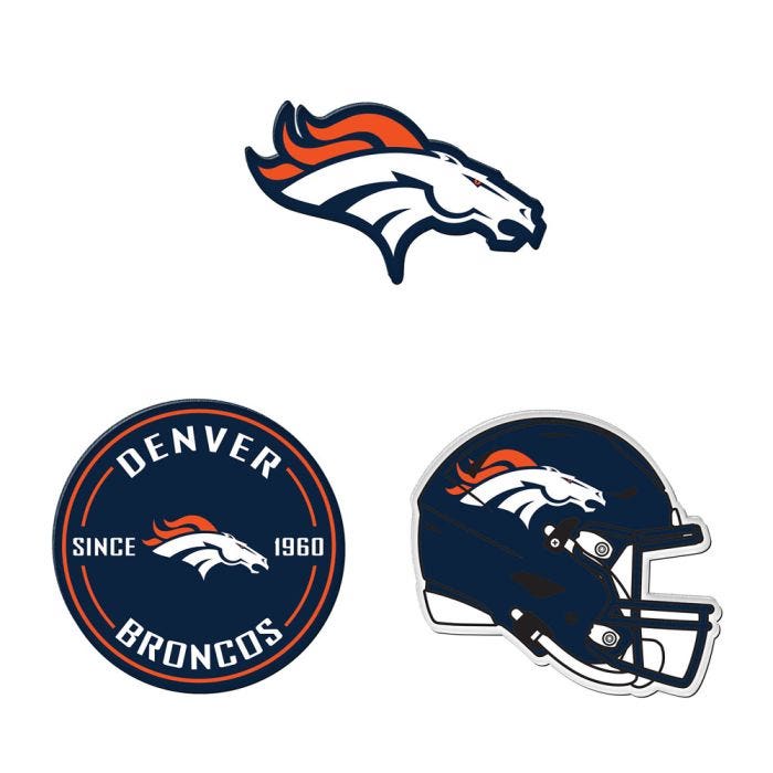 Denver Broncos Premium Acrylic Magnets 3pack