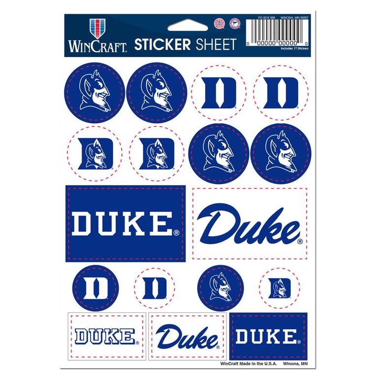 Duke Blue Devils Vinyl Decal Sheet 5x7"