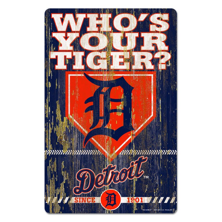 Detroit Tigers Wood Slogan Sign 11x17"