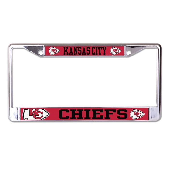 Kansas City Chiefs Mega Chrome License Plate Frame with Acrylic Inserts