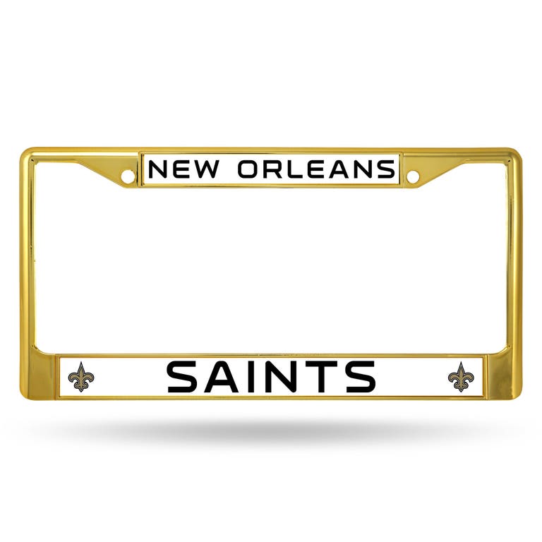 New Orleans Saints Gold Metal License Plate Frame