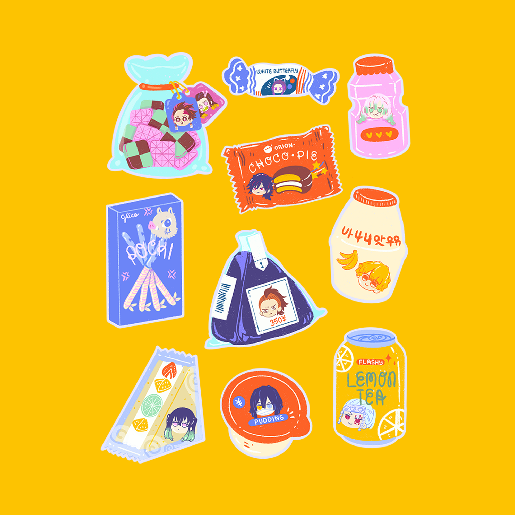 Demon Slayer School Snacks Sticker Sheet