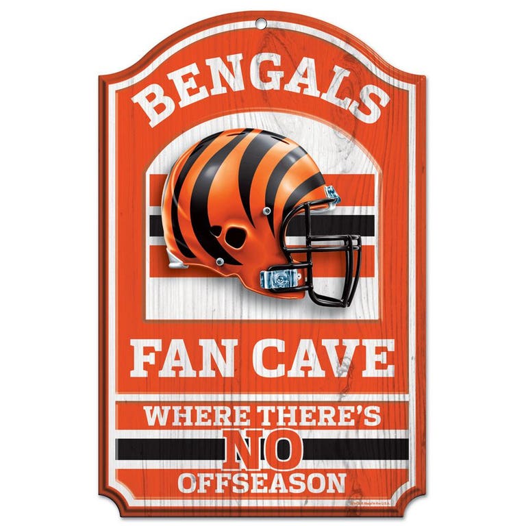 Cincinnati Bengals Wood Fan Cave Sign 11x17"