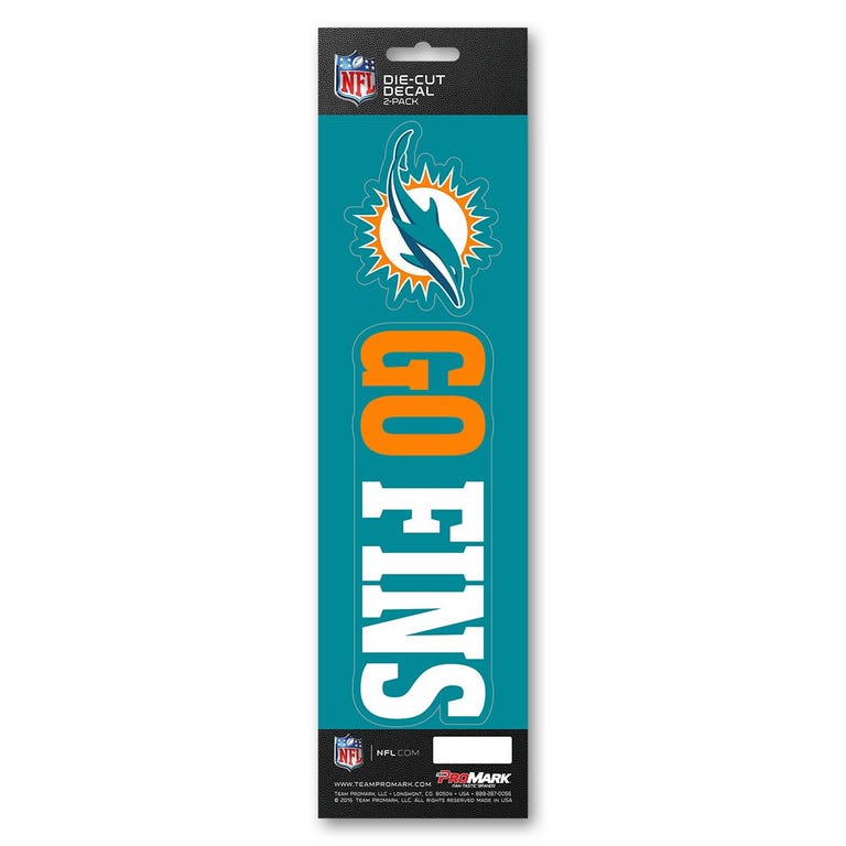 Miami Dolphins Slogan Die Cut Decal 2pk