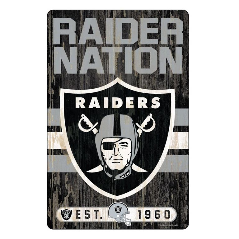 Las Vegas Raiders Wood Slogan Sign 11x17"