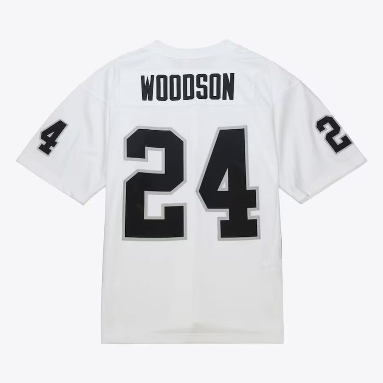 Oakland Raiders 1998 Charles Woodson #24 White Mitchell and Ness Jersey