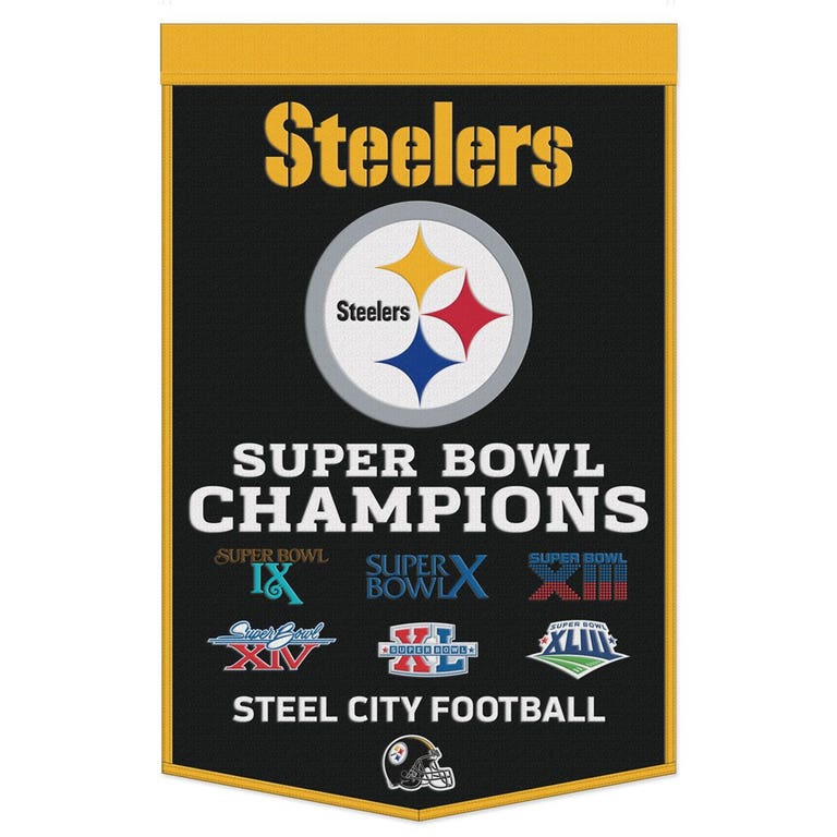 Pittsburgh Steelers Wool Dynasty Championship Banner 24x38"