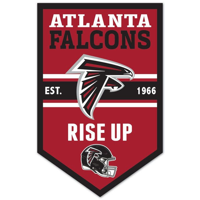Atlanta Falcons Chevron Wood Banner Sign 11x17"