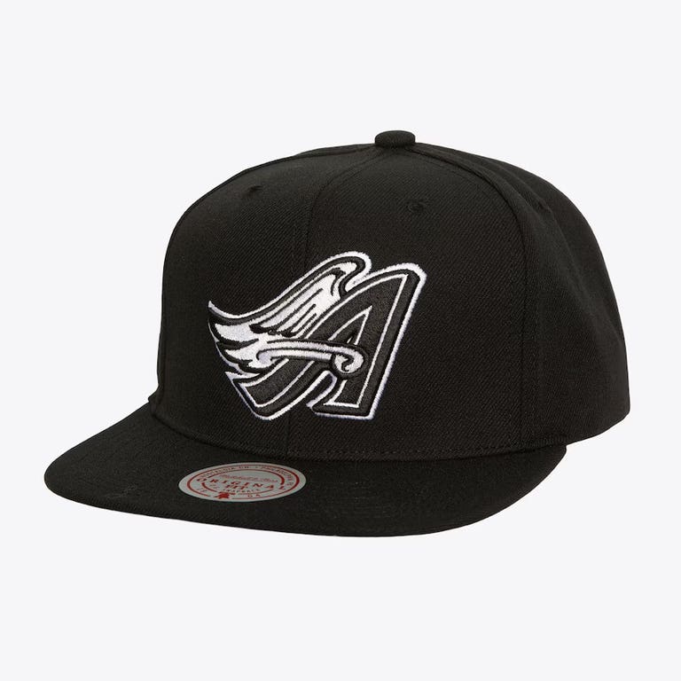 Anaheim Angels 1997 Black and White Mitchell and Ness Snapback Hat