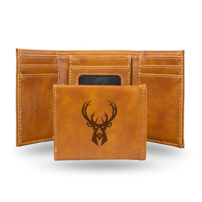 Milwaukee Bucks Laser Engraved Trifold Leather Wallet
