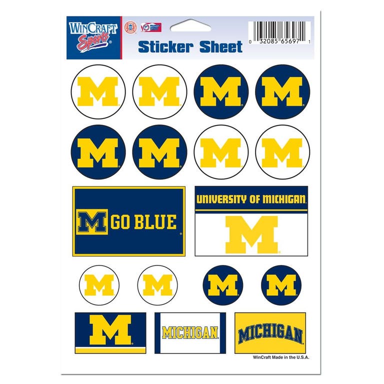 Michigan Wolverines Vinyl Decal Sheet 5x7"