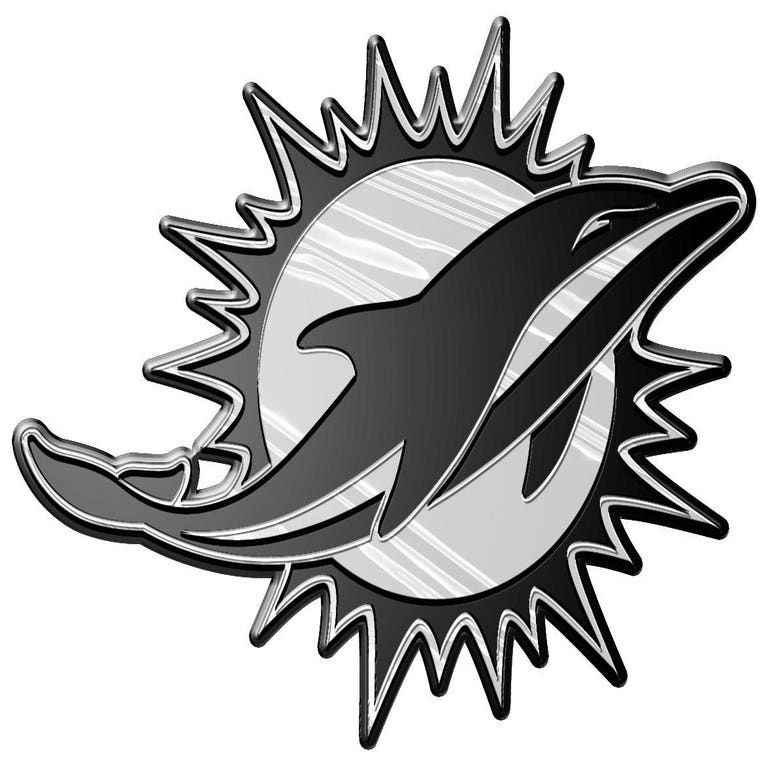 Miami Dolphins Silver Auto Emblem