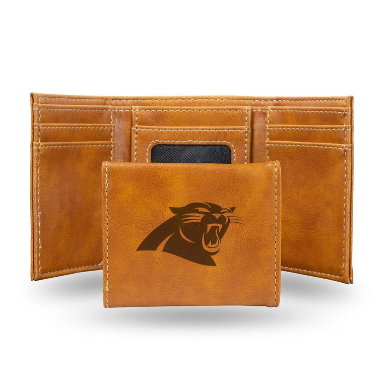 Carolina Panthers Laser Engraved Trifold Leather Wallet