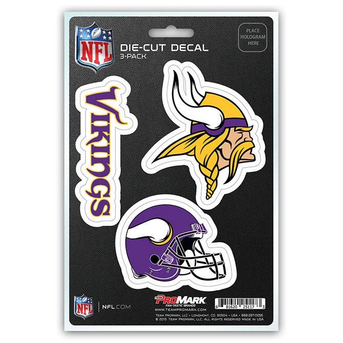 Minnesota Vikings Die Cut Team Decals 3pk