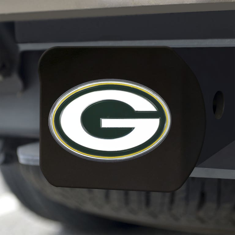 Green Bay Packers Black Chrome Hitch Cover