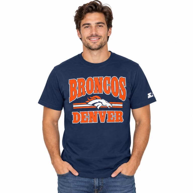 Denver Broncos Navy Blue Starter Endzone Shirt