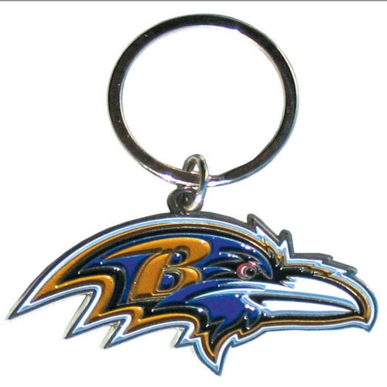 Baltimore Ravens Chrome Cut Logo Keychain