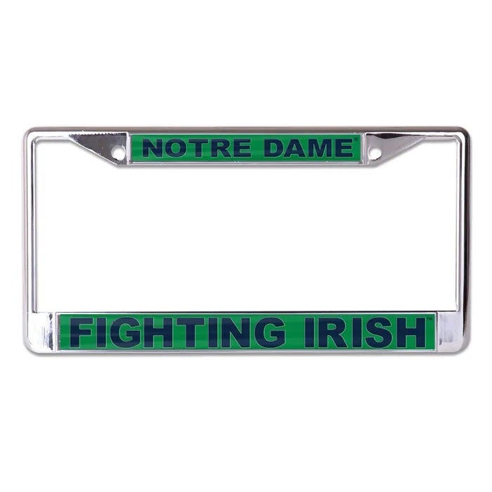 Notre Dame Fighting Irish Green Laser Chrome License Plate Frame