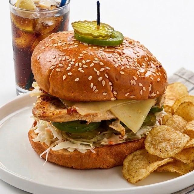 The Firebird Sandwich Combo includes your choice of side and beverage.