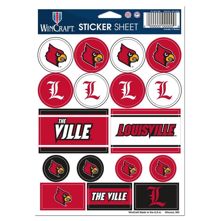 Louisville Cardinals Vinyl Decal Sheet 5x7"