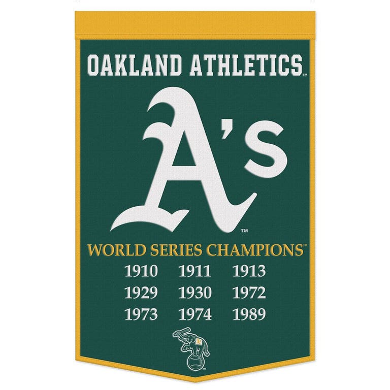 Oakland Athletics Wool Dynasty Championship Banner 24x38"