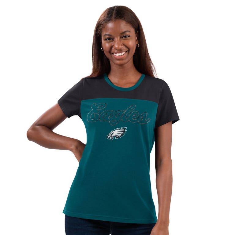 Philadelphia Eagles Ladies Green/Black Glitter g-III Shirt
