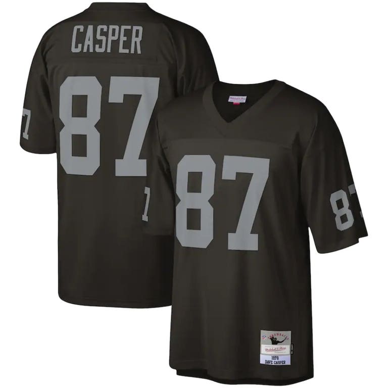 Oakland Raiders Dave Casper #87 Black Mitchell and Ness Jersey