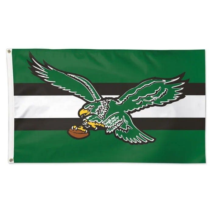 Philadelphia Eagles Retro Kelly Green Deluxe Flag 3x5'